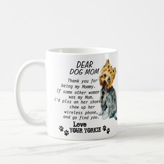 Taza De Café Mejor cita de Yorkie Mom (Izquierda)
