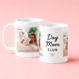 Taza De Café Mejor Club de Mamá Perro Personalizado 2 Fotos 
