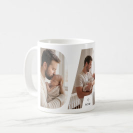 Taza De Café Mejor Colage de Fotos de PAPÁ Blanco Moderno de To