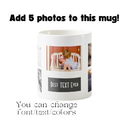 Taza De Café Mejor Colage de Fotos Personalizado (TU TEXTO) Jam