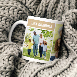 Taza De Café Mejor Collage de Fotos de Abuela Bronceada