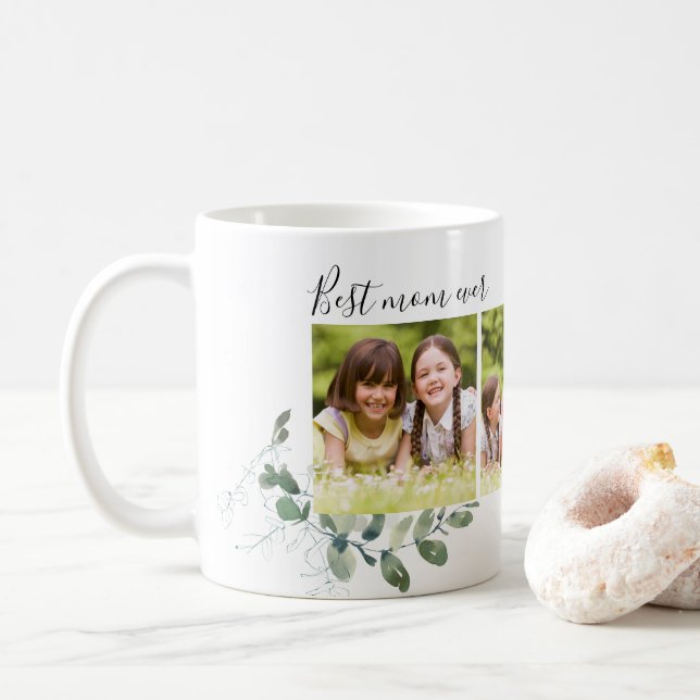 Taza De Café Mejor Collage de fotos de mamá de todos los Eucaly (Con donut)