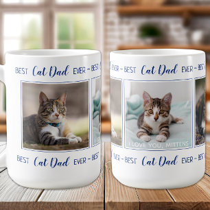 Taza De Café Mejor Collage de fotos de papá de gato de la hist