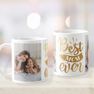 Taza De Café Mejor Collage de fotos personalizado de mamá jamás