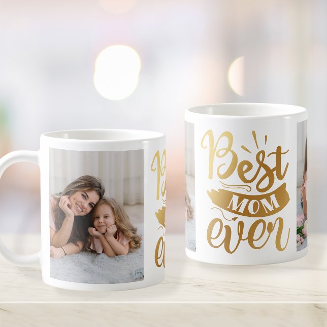 Taza De Café Mejor Collage de fotos personalizado de mamá jamás (Subido por el creador)