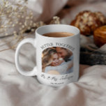 Taza De Café Mejor combinación de decoración de hogar de boda d<br><div class="desc">Mejor juntar la invitación del boda de fotos y la taza de regalo. Diseño moderno monocromo en blanco y negro.</div>