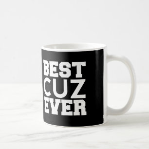 Taza De Café Mejor COUSIN jamás Black and White Modern A07