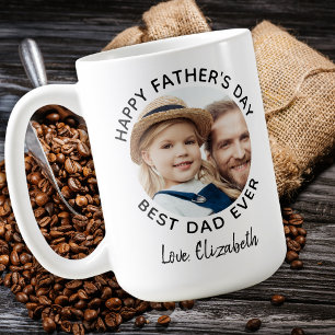 Taza De Café Mejor DAD Personalizado 2 Foto Feliz Día del Padre