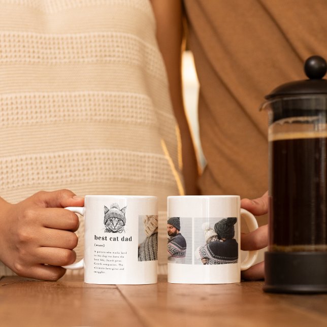 Taza De Café Mejor definición de papá de gato | Tres fotos (Subido por el creador)