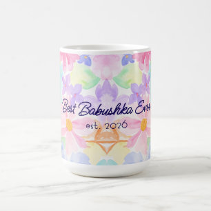 Taza De Café Mejor Día de la Madre Babushka Acuarela Floral
