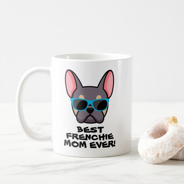 Taza De Café Mejor Día de la Madre Frenchie Lilac Tan Frenchie (Con donut)