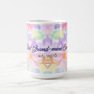 Taza De Café Mejor Día de la Madre Grand-mère Acuarela Floral