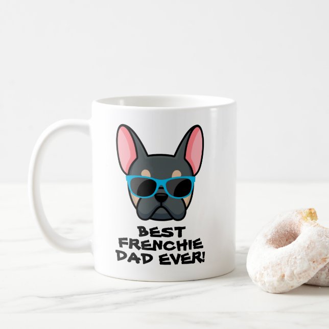 Taza De Café Mejor Día del Padre Frenchie Frenchie (Con donut)