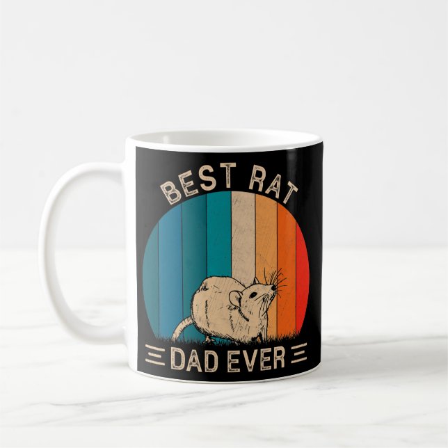 Taza De Café Mejor Día del Padre Rat Grafista Retro  (Izquierda)