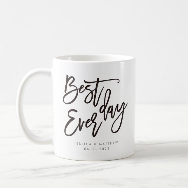 Taza De Café Mejor día jamás personalizado (Izquierda)
