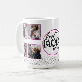 Taza De Café Mejor diseño de foto y Purpurina para mamá