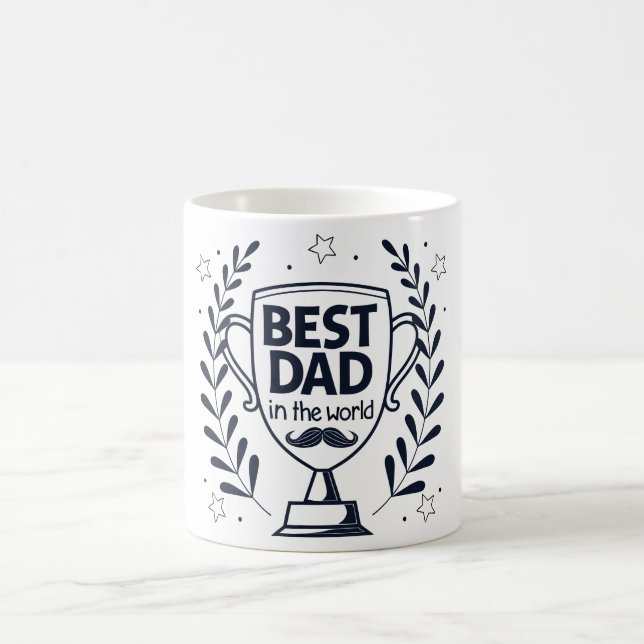 Taza De Café Mejor diseño de trofeos de papá - regalo del día d (Centro)