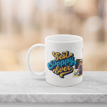 Taza De Café Mejor Disquetera de la Historia | Foto del abuelo<br><div class="desc">Recuerden al abuelo de su mejor condición en la historia este Día del Padre o Día de los Abuelos. Personalizado photo mug presenta dos fotos con "Best Poppy Ever" en cada lado con letras retro azules y amarillas.</div>