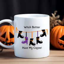 Mejor Divertida Bruja Tengo Mi Café Shoes Hallowee