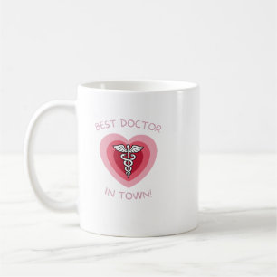 Taza De Café Mejor Doctor de la Ciudad Diseño Médico del Corazó
