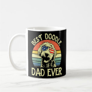 Taza De Café Mejor Doodle Dad Ever Goldendoodle Bandera America
