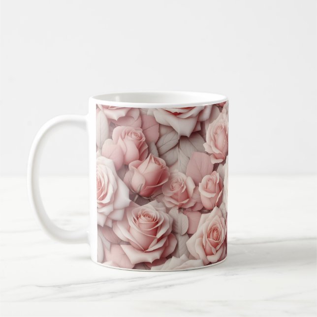 Taza De Café Mejor en Rosas Rosadas (Izquierda)