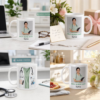 Taza De Café Mejor Enfermera Personalizada con Foto