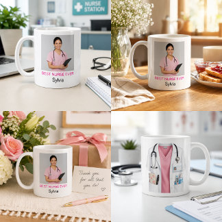 Taza De Café Mejor Enfermera Personalizada con Foto