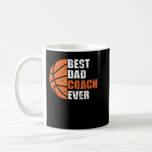 Taza De Café Mejor entrenador de básquetbol, papá, padre, día d (Izquierda)
