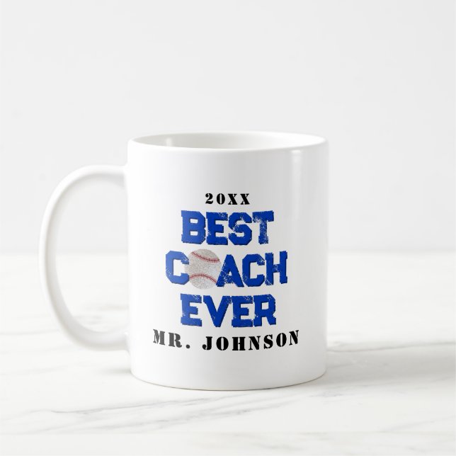 Taza De Café Mejor entrenador de béisbol (Izquierda)
