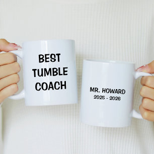 Taza De Café Mejor Entrenador de Tumble con Nombre