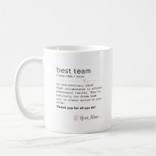Taza De Café Mejor equipo - Diseño Minimalista con corazón