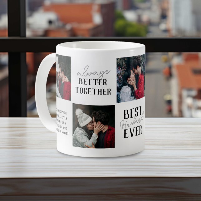 Taza De Café Mejor Esposo Moderno De 5 Collages de fotos (Subido por el creador)
