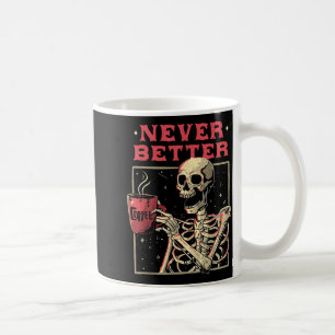 Taza De Café Mejor esqueleto bebiendo café divertida calavera