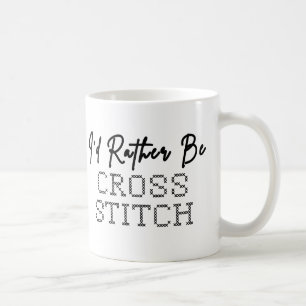Taza De Café Mejor Estoy Bordando en Punto de Cruz - Bordadora 