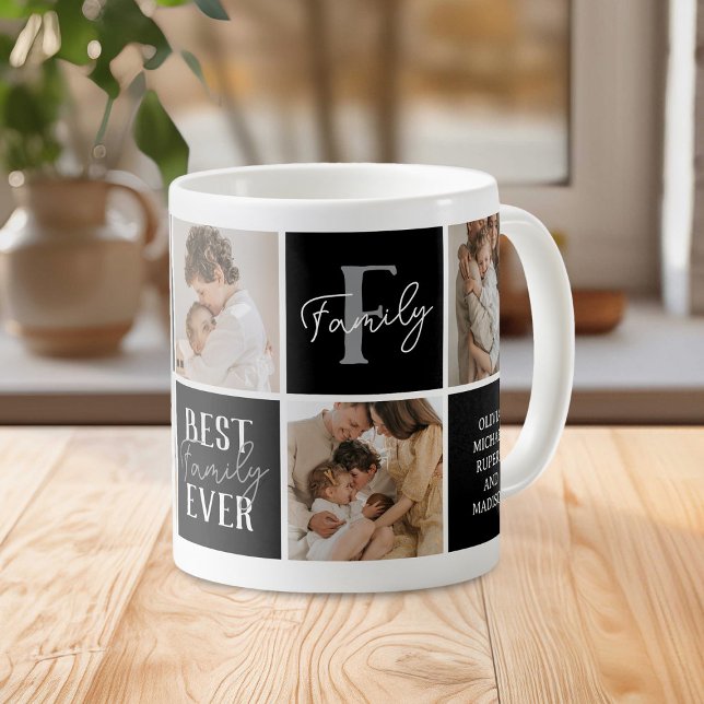 Taza De Café Mejor Familia Moderna De 5 Collages de fotos (Subido por el creador)