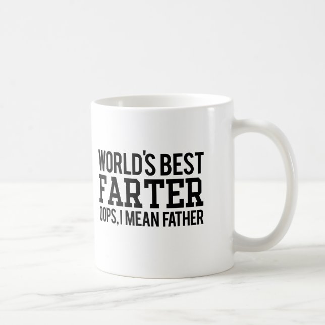 Taza De Café Mejor Farter del mundo, significo al padre (Derecha)