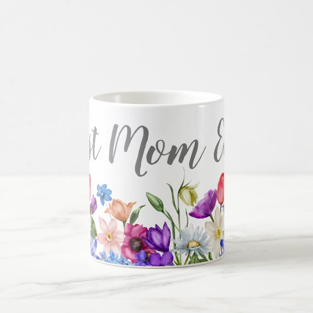 Taza De Café Mejor Flor Floral de Mamá (Centro)