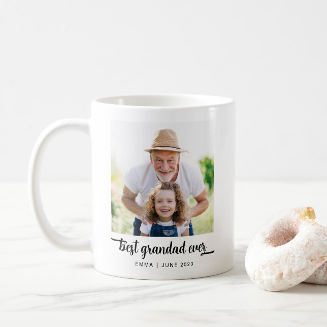 Taza De Café Mejor foto de la historia del abuelo (Con donut)