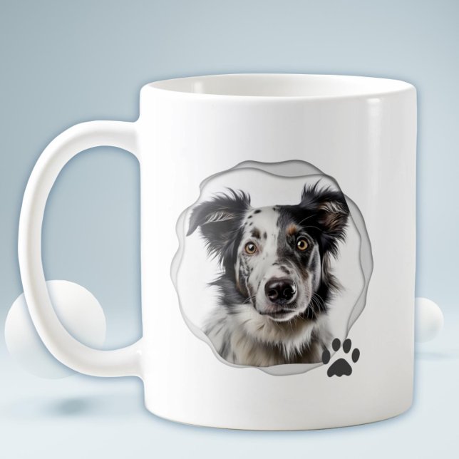 Taza De Café Mejor foto de mamá de perro (Modern unique best dog mum mug by Kinda Cute by Patricia Alvarez)