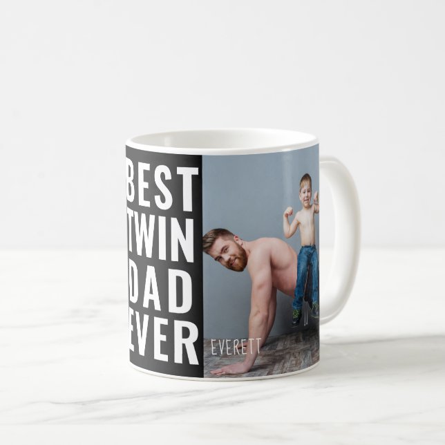 Taza De Café Mejor foto de papá gemelo nunca (Anverso derecho)