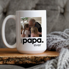 Taza De Café Mejor foto de papá jamás grande