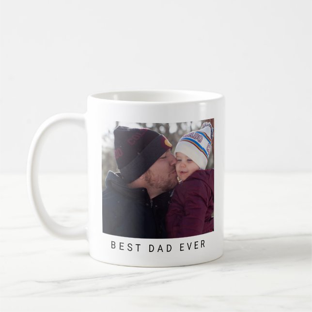 Taza De Café Mejor foto de papá jamás personalizada Keepsake (Izquierda)