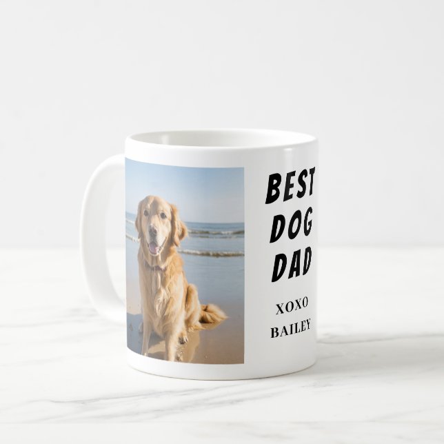 Taza De Café Mejor foto de papá perro (Anverso izquierdo)