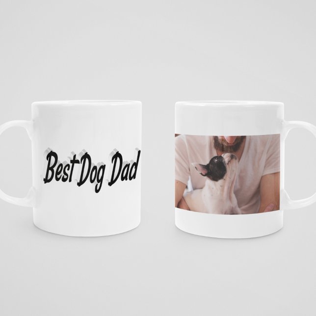Taza De Café Mejor foto de papá perro texto negro (Subido por el creador)