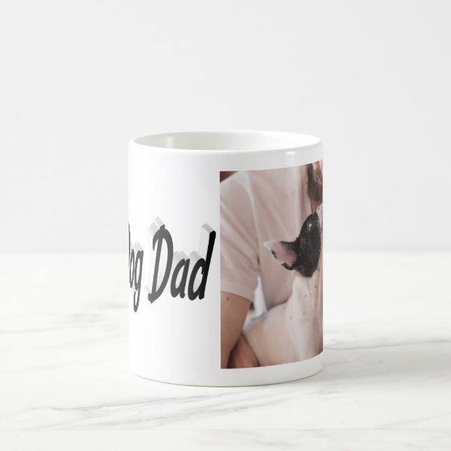 Taza De Café Mejor foto de papá perro texto negro (Centro)