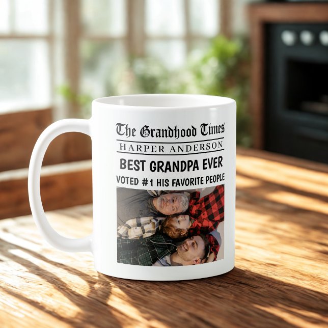 Taza De Café Mejor foto de titular de periódico de abuelo Perso (Subido por el creador)