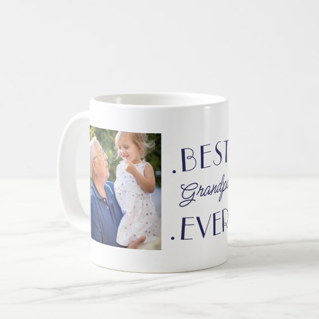 Taza De Café Mejor foto del abuelo Personalizado (Anverso izquierdo)