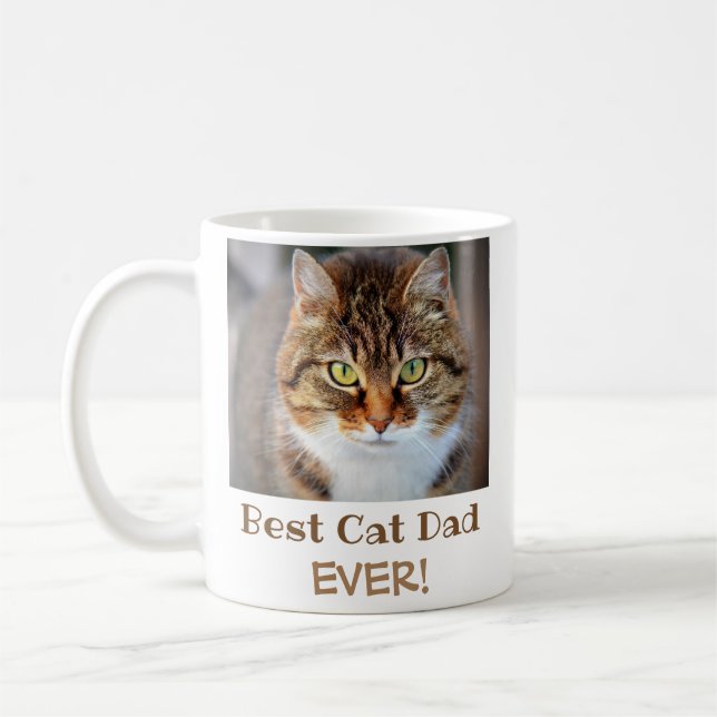 Taza De Café Mejor foto del Mascota de Cat Dad (Izquierda)