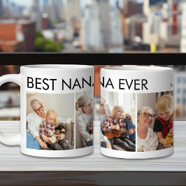 Taza De Café Mejor foto familiar personalizada de Nana Ever Per